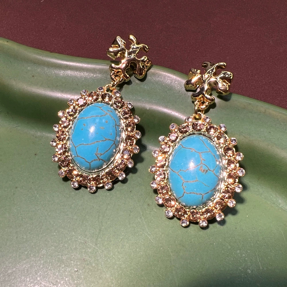 Tory Burch Vintage Turquoise Dangle Earrings